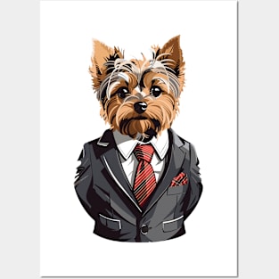 Yorkshire Terrier With Suit Posters and Art